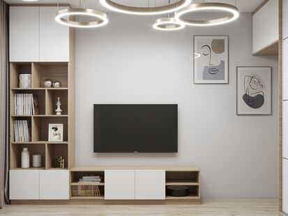 Фото № 2: Дизайн-проект двухкомнатной квартиры 49.5  м² стиль Модернизм для ЖК Московский