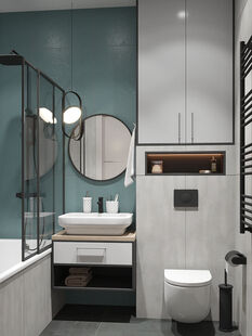 Фото № 4: Дизайн-проект двухкомнатной квартиры 49.5  м² стиль Модернизм для ЖК Московский