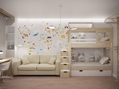 Фото № 6: Дизайн-проект четырехкомнатной квартиры 86.4  м² стиль Модернизм для ЖК Лучи