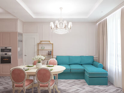 Фото № 1: Дизайн-проект трехкомнатной квартиры 73.69  м² Стиль Классика для ЖК Хэдлайнер