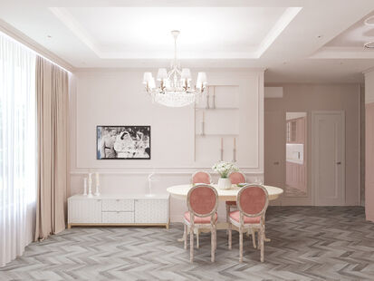 Фото № 6: Дизайн-проект трехкомнатной квартиры 73.69  м² Стиль Классика для ЖК Хэдлайнер