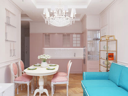 Фото № 4: Дизайн-проект трехкомнатной квартиры 73.69  м² Стиль Классика для ЖК Хэдлайнер