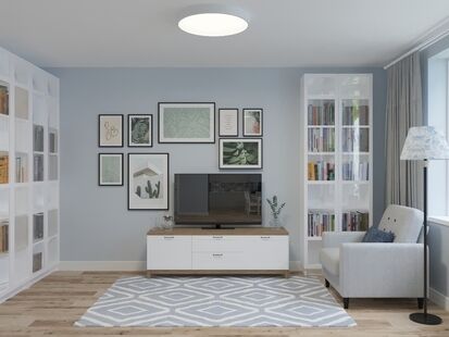 Фото № 5: Дизайн-проект трехкомнатной квартиры 70.6  м² Скандинавский стиль для ЖК Московский