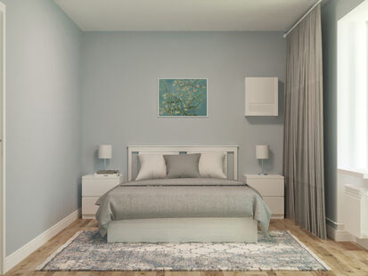 Фото № 2: Дизайн-проект трехкомнатной квартиры 70.6  м² Скандинавский стиль для ЖК Московский