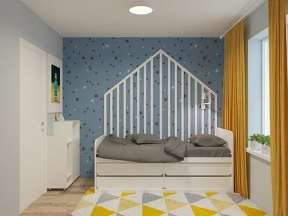 Фото № 6: Дизайн-проект трехкомнатной квартиры 70.6  м² Скандинавский стиль для ЖК Московский