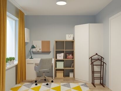 Фото № 4: Дизайн-проект трехкомнатной квартиры 70.6  м² Скандинавский стиль для ЖК Московский