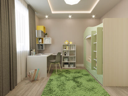 Фото № 4: Дизайн-проект четырехкомнатной квартиры 77.3  м² Стиль Эклектика для ЖК Московский