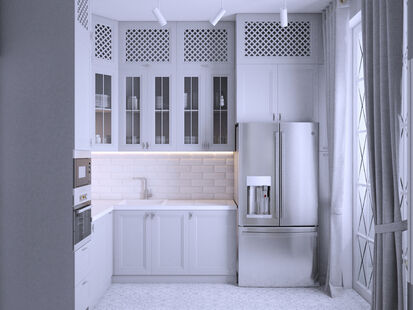 Фото № 2: Дизайн-проект однокомнатной квартиры 42.52  м² Стиль Современная классика для ЖК А101