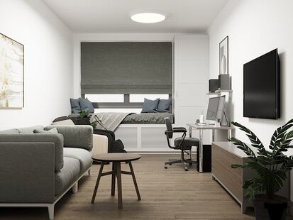 Фото № 1: Дизайн-проект трехкомнатной квартиры 81.09  м² Скандинавский стиль для ЖК Silver