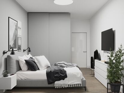 Фото № 5: Дизайн-проект трехкомнатной квартиры 81.09  м² Скандинавский стиль для ЖК Silver