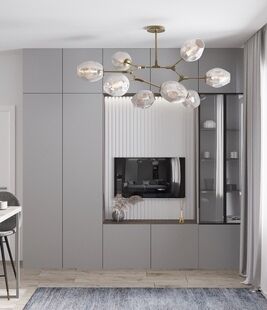 Фото № 3: Дизайн-проект квартиры-студии 26.47  м² Современный стиль для ЖК Самолет