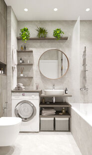 Фото № 2: Дизайн-проект квартиры-студии 26.47  м² Современный стиль для ЖК Самолет