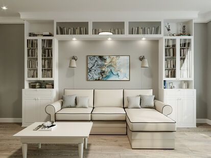 Фото № 6: Дизайн-проект двухкомнатной квартиры 75.42  м² Стиль Американская классика для ЖК Московский