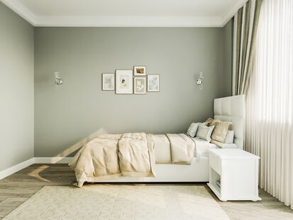 Фото № 3: Дизайн-проект двухкомнатной квартиры 75.42  м² Стиль Американская классика для ЖК Московский