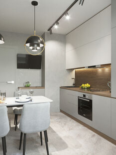 Фото № 6: Дизайн-проект однокомнатной квартиры 42.5  м² стиль Модернизм для ЖК Галактика