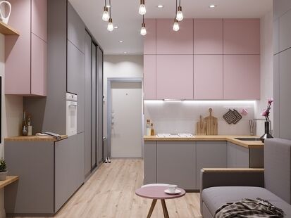 Фото № 1: Дизайн-проект квартиры-студии 26.47  м² Современный стиль для ЖК Планерный