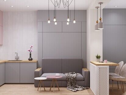 Фото № 4: Дизайн-проект квартиры-студии 26.47  м² Современный стиль для ЖК Планерный