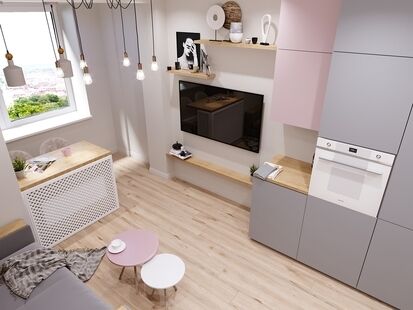 Фото № 2: Дизайн-проект квартиры-студии 26.47  м² Современный стиль для ЖК Планерный