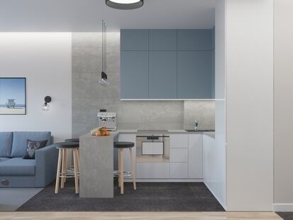 Фото № 6: Дизайн-проект квартиры-студии 31.12  м² Современный стиль для ЖК в г. Люберцы