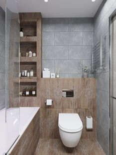 Фото № 3: Дизайн-проект двухкомнатной квартиры 45.7  м² стиль Модернизм для ЖК Парад Планет