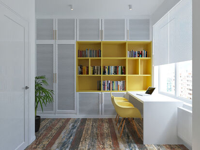 Фото № 3: Дизайн-проект четырехкомнатной квартиры 70.73  м² Стиль Фьюжн для ЖК Измайловский 11