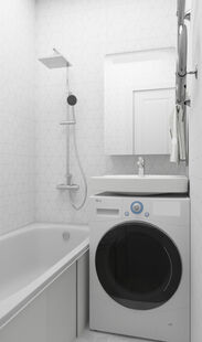 Фото № 5: Дизайн-проект трехкомнатной квартиры 62.96  м² Скандинавский стиль для ЖК Московский