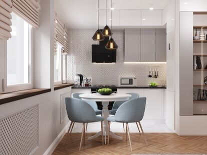 Фото № 5: Дизайн-проект трехкомнатной квартиры 72.58  м² Стиль Современная классика для ЖК Московский