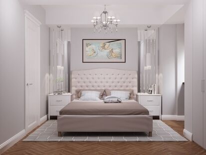 Фото № 3: Дизайн-проект трехкомнатной квартиры 72.58  м² Стиль Современная классика для ЖК Московский