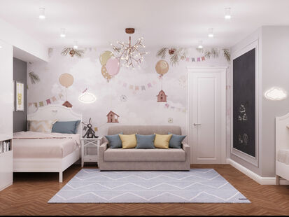 Фото № 2: Дизайн-проект трехкомнатной квартиры 72.58  м² Стиль Современная классика для ЖК Московский