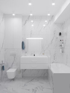 Фото № 4: Дизайн-проект трехкомнатной квартиры 72.58  м² Стиль Современная классика для ЖК Московский