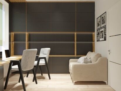 Фото № 6: Дизайн-проект четырехкомнатной квартиры 81.79  м² Современный стиль для ЖК Селигер Сити