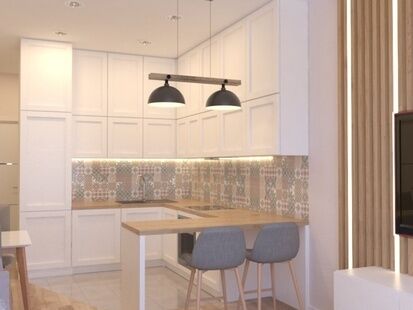 Фото № 5: Дизайн-проект четырехкомнатной квартиры 81.79  м² Современный стиль для ЖК Селигер Сити