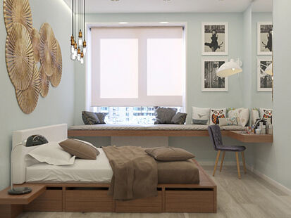 Фото № 4: Дизайн-проект четырехкомнатной квартиры 81.79  м² Современный стиль для ЖК Селигер Сити