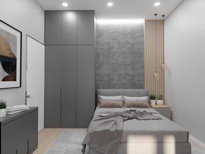 Фото № 2: Дизайн-проект двухкомнатной квартиры 36.28  м² стиль Модернизм для ЖК Скандинавия