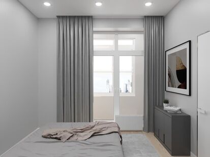 Фото № 5: Дизайн-проект двухкомнатной квартиры 36.28  м² стиль Модернизм для ЖК Скандинавия