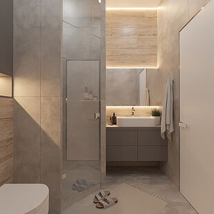 Фото № 4: Дизайн-проект двухкомнатной квартиры 36.28  м² стиль Модернизм для ЖК Скандинавия