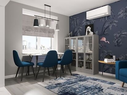 Фото № 1: Дизайн-проект трехкомнатной квартиры 64.7  м² Скандинавский стиль для ЖК Московский