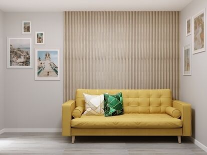 Фото № 3: Дизайн-проект трехкомнатной квартиры 64.7  м² Скандинавский стиль для ЖК Московский