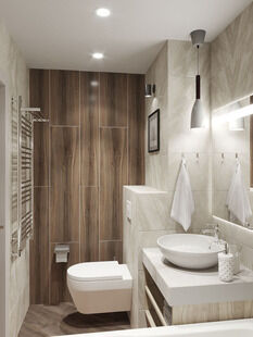 Фото № 2: Дизайн-проект трехкомнатной квартиры 70.1  м² Современный стиль для ЖК Московский