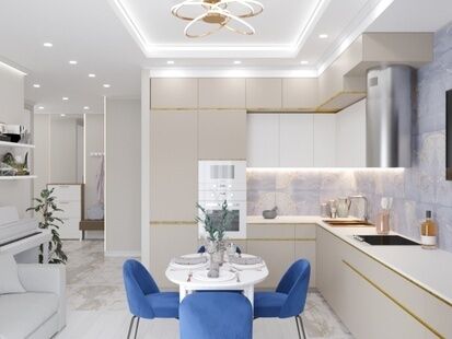 Фото № 2: Дизайн-проект четырехкомнатной квартиры 97.2  м² стиль Современная классика для ЖК Крылатский