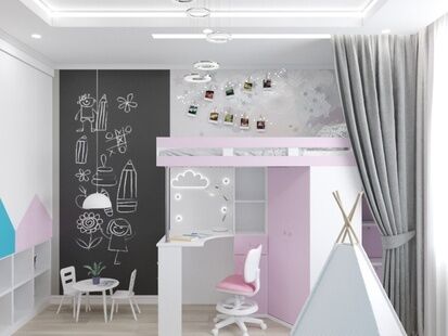 Фото № 5: Дизайн-проект четырехкомнатной квартиры 97.2  м² стиль Современная классика для ЖК Крылатский