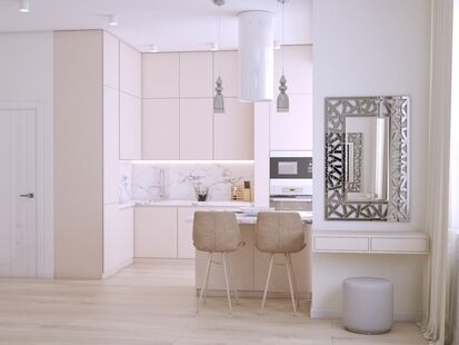 Фото № 3: Дизайн-проект квартиры-студии 35.87  м² Стиль Минимализм для ЖК Испанские Кварталы