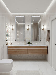 Фото № 1: Дизайн-проект ванной 6.0  м² стиль Модернизм для ЖК Рождественский