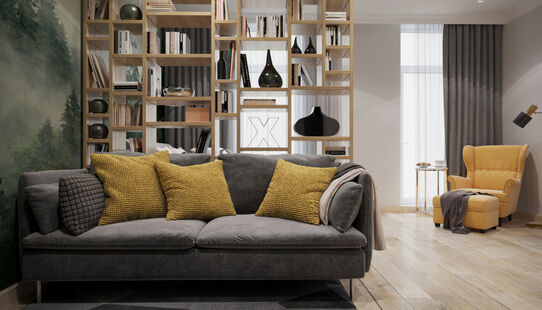 Фото № 3: Дизайн-проект квартиры-студии 34.55  м² Современный стиль для ЖК Образ Жизни