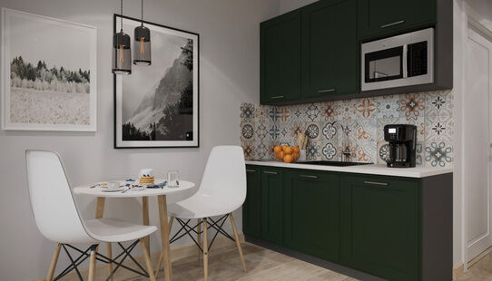 Фото № 4: Дизайн-проект квартиры-студии 34.55  м² Современный стиль для ЖК Образ Жизни