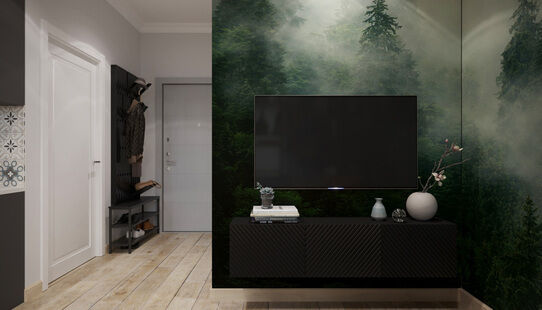 Фото № 6: Дизайн-проект квартиры-студии 34.55  м² Современный стиль для ЖК Образ Жизни