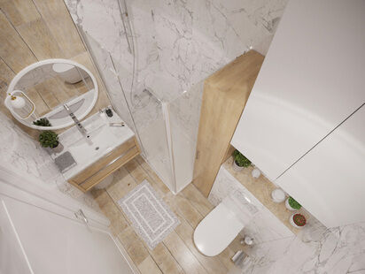 Фото № 5: Дизайн-проект квартиры-студии 34.55  м² Современный стиль для ЖК Образ Жизни