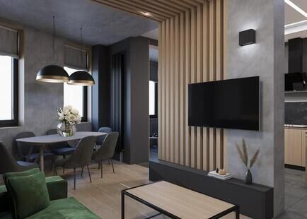 Фото № 3: Дизайн-проект двухкомнатной квартиры 65.9  м² Стиль Лофт для ЖК Планерный