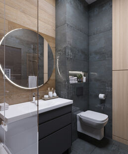 Фото № 2: Дизайн-проект двухкомнатной квартиры 65.9  м² Стиль Лофт для ЖК Планерный