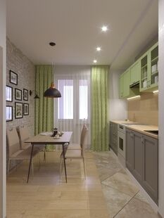 Фото № 4: Дизайн-проект двухкомнатной квартиры 64.4  м² Стиль Эклектика для ЖК Московский